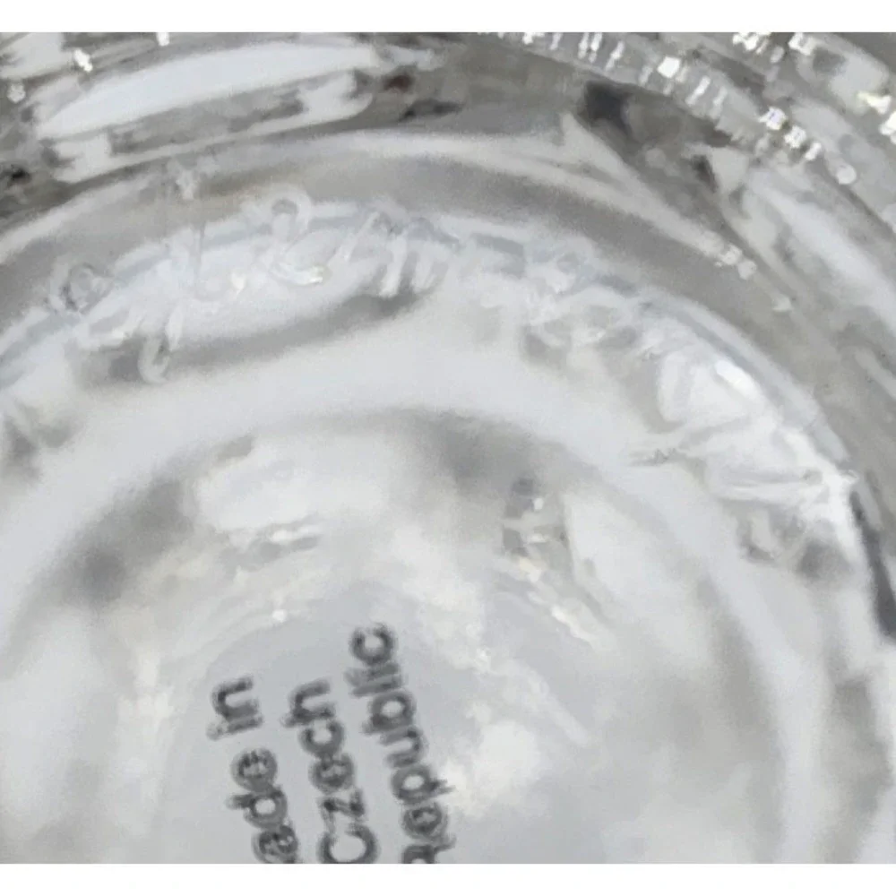 Vintage Elements Clear Heavy Glass Pillar Candle Holder‎ Czech Republic